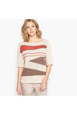 Пуловер с короткими рукавами из оригинального трикотажа ANNE WEYBURN 49096