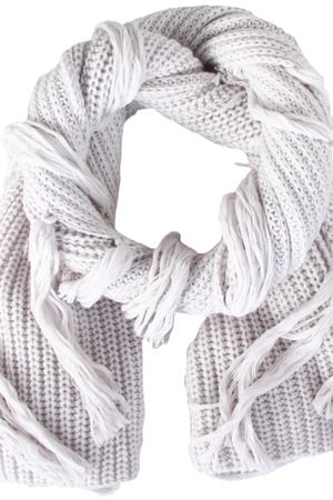 Вязанный шарф с кистями Les Copains Les Copains OLA103-кисти  св Серый