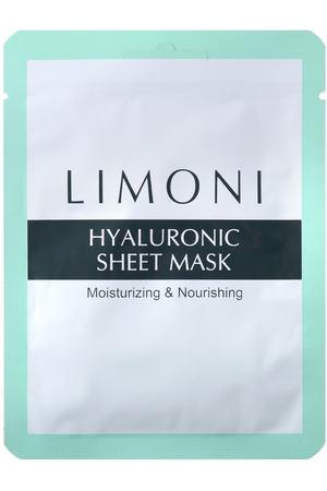 LIMONI Маска суперувлажняющая с гиалуроновой кислотой для лица / SHEET MASK WITH HYALURONIC ACID 20 г Limoni 97782 купить с доставкой