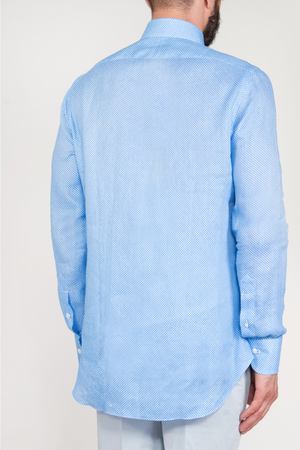 Льняная рубашка Attolini Cesare Attolini cau27/mike s18cm72 002 Голубой купить с доставкой