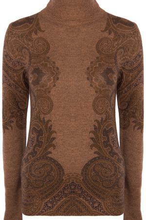 Кашемировый свитер с узором ETRO ETRO 13717/9277/0800 Коричневый, Принт