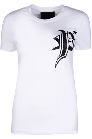 Хлопковая футболка со стразами Philipp Plein Philipp Plein F18C WTK0887 Белый купить с доставкой