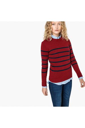 Пуловер в полоску с круглым вырезом и застежкой на пуговицы La Redoute Collections 121881 купить с доставкой