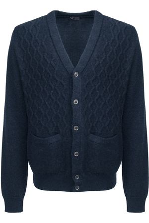 Шерстяной кардиган John Smedley John Smedley  TRAWLER/NAVY/синий купить с доставкой