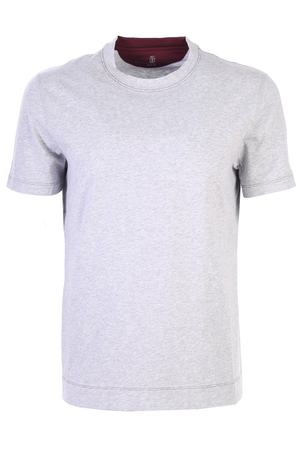 Хлопковая футболка Brunello Cucinelli M0T617437 CB517  Серый купить с доставкой