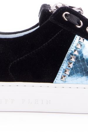 Велюровые кеды с декором Philipp Plein Philipp Plein F18S WSC0904 Черный