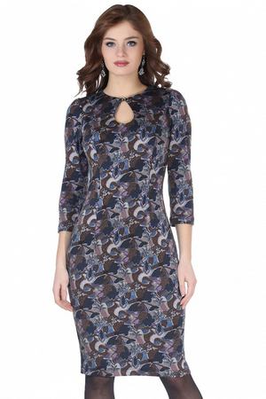 Платье Grey Cat Grey Cat GPl00060V(elva) сине-коричневая мозайка 42