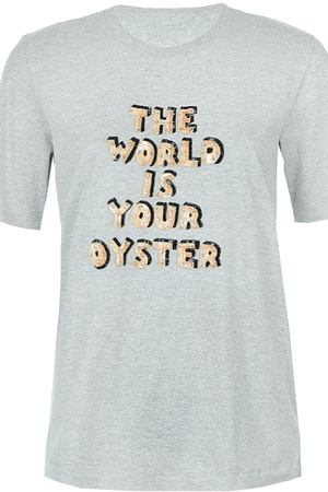Хлопковая футболка с вышивкой пайетками Markus Lupfer 142891 купить с доставкой