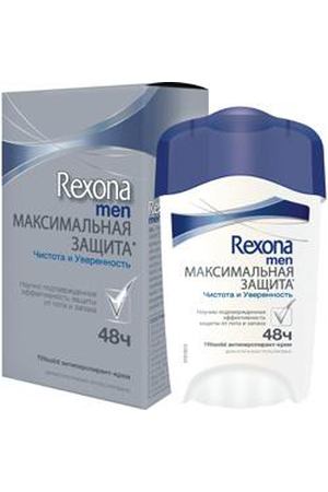 REXONA Антиперспирант-крем Максимальная защита Чистота и Уверенность 45 мл Rexona RXN020370 купить с доставкой