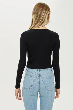 Лонгслив Topshop Topshop 09L04PBLK купить с доставкой