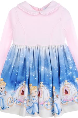 Платье с отложным воротником и принтом «Cinderella» Monnalisa 113055