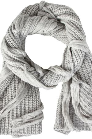 Вязанный шарф с кистями Les Copains Les Copains OLA103-кисти Серый вариант 2 купить с доставкой