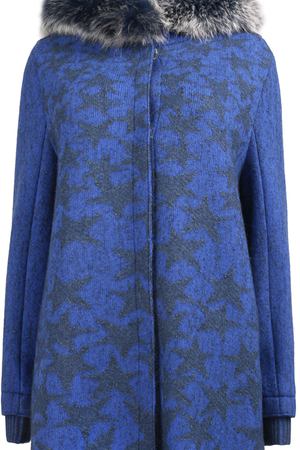 Вязаное пальто  Lorena Antoniazzi Lorena Antoniazzi LP3208C3 Индиго вариант 2 купить с доставкой