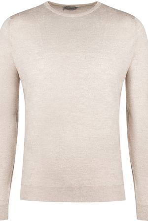 Шерстяной джемпер John Smedley John Smedley  LUNDY PULLOVER FASTWOOD BEIGE Бежевый купить с доставкой