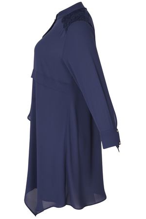 Туника со стоячим воротником и кружевной вставкой Mat fashion 63700