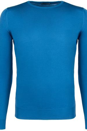 Шерстяной джемпер John Smedley John Smedley  LUNDY PULLOVER DERWENT BLUE Голубой купить с доставкой