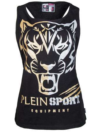 Хлопковая майка  Plein Sport Plein Sport WJK0037 Черный/тигр зол сер купить с доставкой