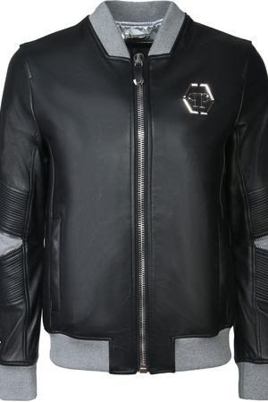 Комбинированная куртка-бомбер Philipp Plein Philipp Plein MLB0192 Черный Серый купить с доставкой