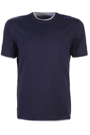 Хлопковая футболка Brunello Cucinelli M0T617427 CD325 Синий купить с доставкой