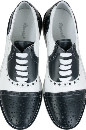Двухцветные туфли-оксфорды Rocco P Rocco P 2945К/03/перфор/ Белый Черный вариант 2 купить с доставкой