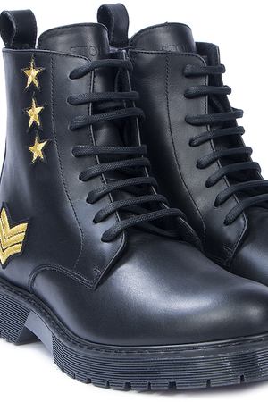 Кожаные ботинки STOKTON Stokton DTC6/золот.звезды/байка/ Черный