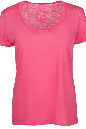 Льняная футболка 120% Lino 120% Lino NOW7761-B568-3-00 Розовый купить с доставкой