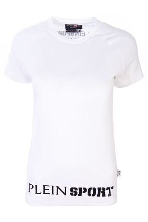 Хлопковая футболка с принтом Plein Sport A18C WTK1164 Белый