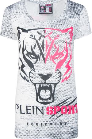 Трикотажная футболка  Plein Sport Plein Sport WTK0381 Белый/тигр,черн.пятна купить с доставкой