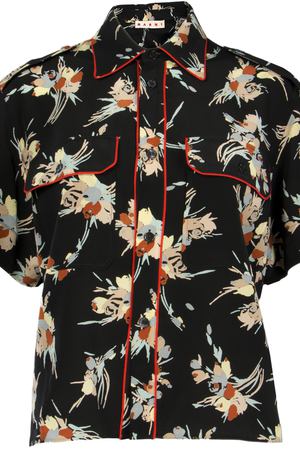 Блуза с принтом MARNI Marni CAMAV50I00/цветы Черный