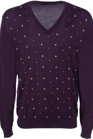 Шерстяной пуловер ETRO ETRO 1m103/9839 Фиолетовый