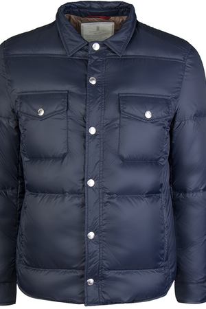 Пуховик стеганый BRUNELLO CUCINELLI Brunello Cucinelli MR4051305 Т.Синий купить с доставкой