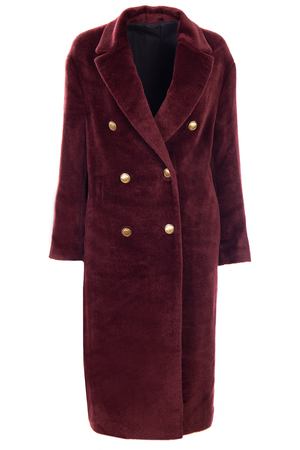 Двубортное пальто из альпаки Brunello Cucinelli MA5419175 C3768 Бордовый купить с доставкой