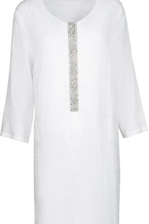 Льняное платье 120% Lino 120% Lino NOW4616-B317-0-02 Белый