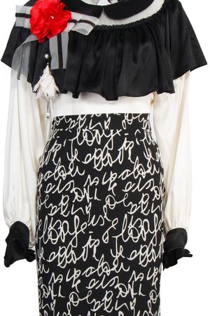 Приталенное платье с принтом AVTANDIL Avtandil 111/буквы Черный Белый купить с доставкой