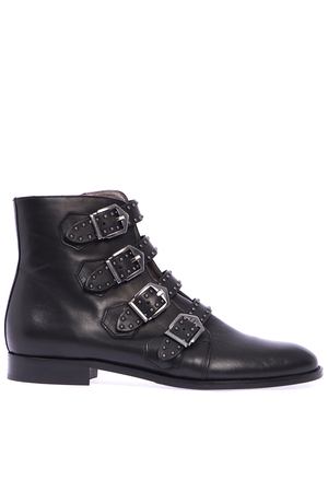 Кожаные ботинки с пряжками Pertini 182W12901D1/ремешки Черный