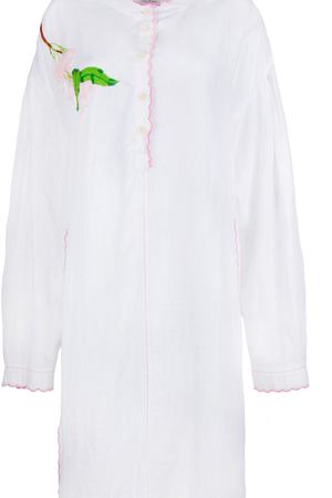 Льняное платье Natasha Zinko Natasha Zinko r8112-06 Белый, Розовый вариант 2 купить с доставкой