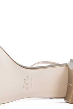 Кожаные босоножки  Stuart Weitzman Stuart Weitzman xl91468 simple beige Бежевый, Золотистый купить с доставкой