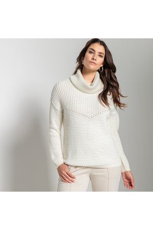 Пуловер с воротником из плотного трикотажа ANNE WEYBURN 121985