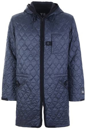 Стеганое пальто с капюшоном Y-3 DP0510 Черный купить с доставкой
