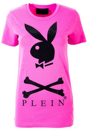Хлопковая футболка BunnyPlein Philipp Plein A18С WTK1156 Розовый
