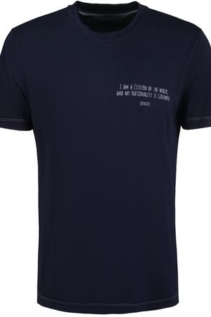 Хлопковая футболка BRUNELLO CUCINELLI Brunello Cucinelli MOT617473 Т.Синий купить с доставкой