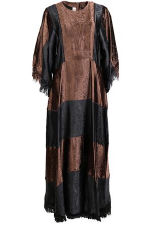 Атласное платье с бахромой Marni ABMA0047Q5 TV643 Y4012 Черный купить с доставкой