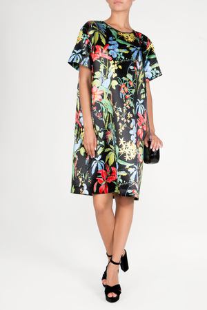 Платье с цветочным принтом ROCHAS Rochas 503032 Черный Мультиколо купить с доставкой