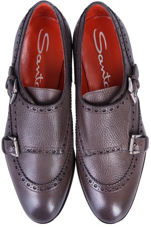 Полуботинки-монки Santoni Santoni 5592248-трюфель