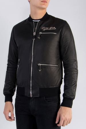 Куртка-бомбер Philipp Plein Philipp Plein MLB0023 PLE010N Черный/надписи купить с доставкой
