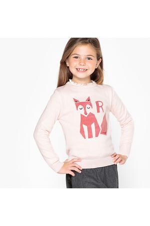 Пуловер с рисунком лиса из тонкого трикотажа, 3-12 лет La Redoute Collections 213124 купить с доставкой