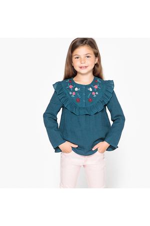 Блузка с вышивкой, 3-12 лет La Redoute Collections 1635 купить с доставкой