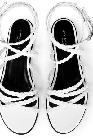 Кожаные сандалии Sonia Rykiel Sonia Rykiel 646140-А Белый вариант 2 купить с доставкой