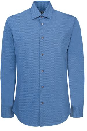 Хлопковая рубашка с узором Salvatore Ferragamo Salvatore Ferragamo 0660169 Синий вариант 2 купить с доставкой
