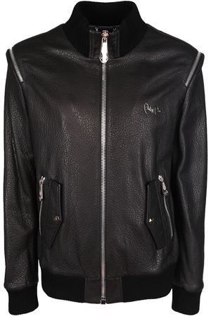 Куртка кожаная	 Philipp Plein Philipp Plein F18C MLB0565 Черный купить с доставкой